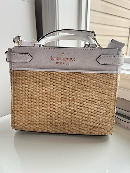 kate spade Handbags - kate spade Straw Shoulder Bag with Light Cream Trim